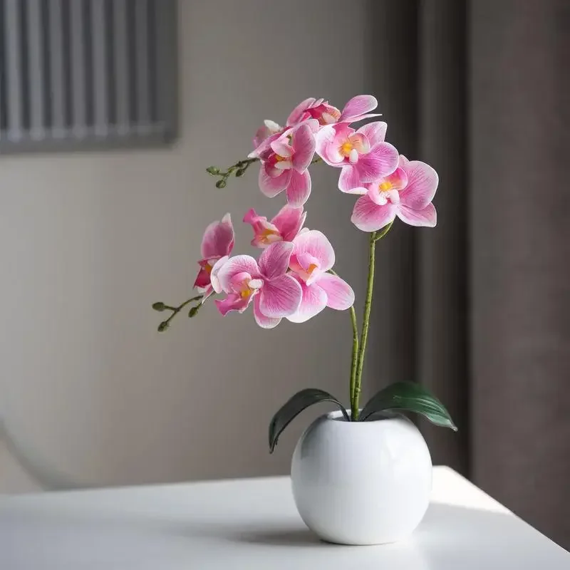 New 46CM Simulation Flower Artificial Realistic Phalaenopsis Orchid Flower Soft Home Vase Decoration DIY Wedding Bouquets Decor