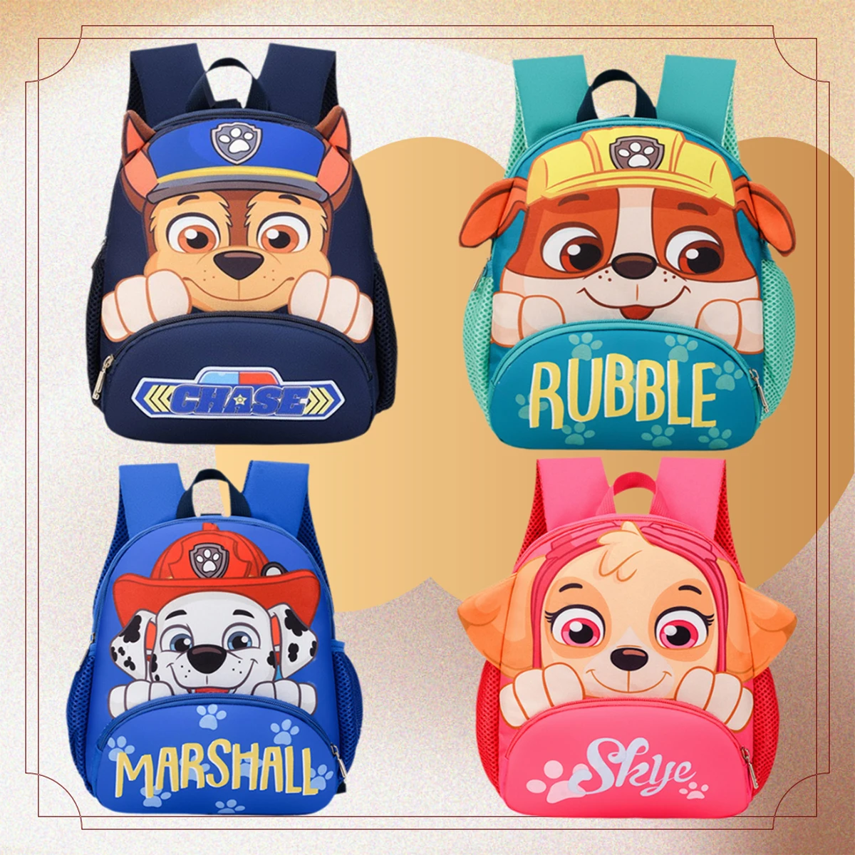 

PAW Patrol Marshall zhiRubble Chase Rocky knapsack Kindergarten schoolbag Backpack Waterproof bag Storage bag Shopping bag toys