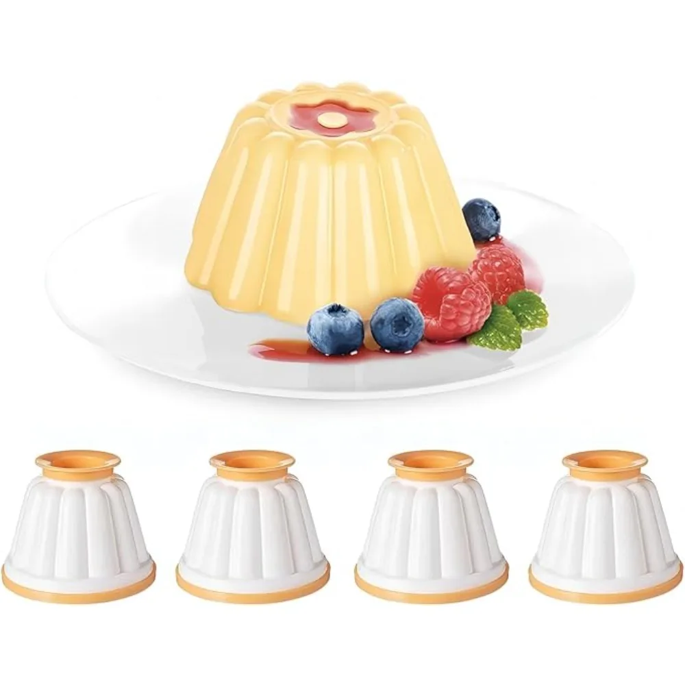 4pcs Pudding Molds with Lid  Mini Non-Stick PlasticJelly Pudding Panna Cotta Baking Moulds for Making Handmade DIY Dessert Tools