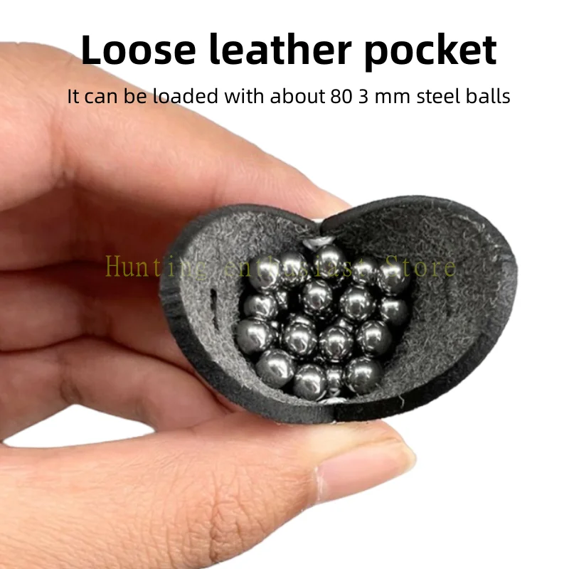 سعة كبيرة شريط مطاطي جلد جيب مقلاع الملحقات الشد المطاط اطلاق النار الصلب الكرة مقلاع صيد