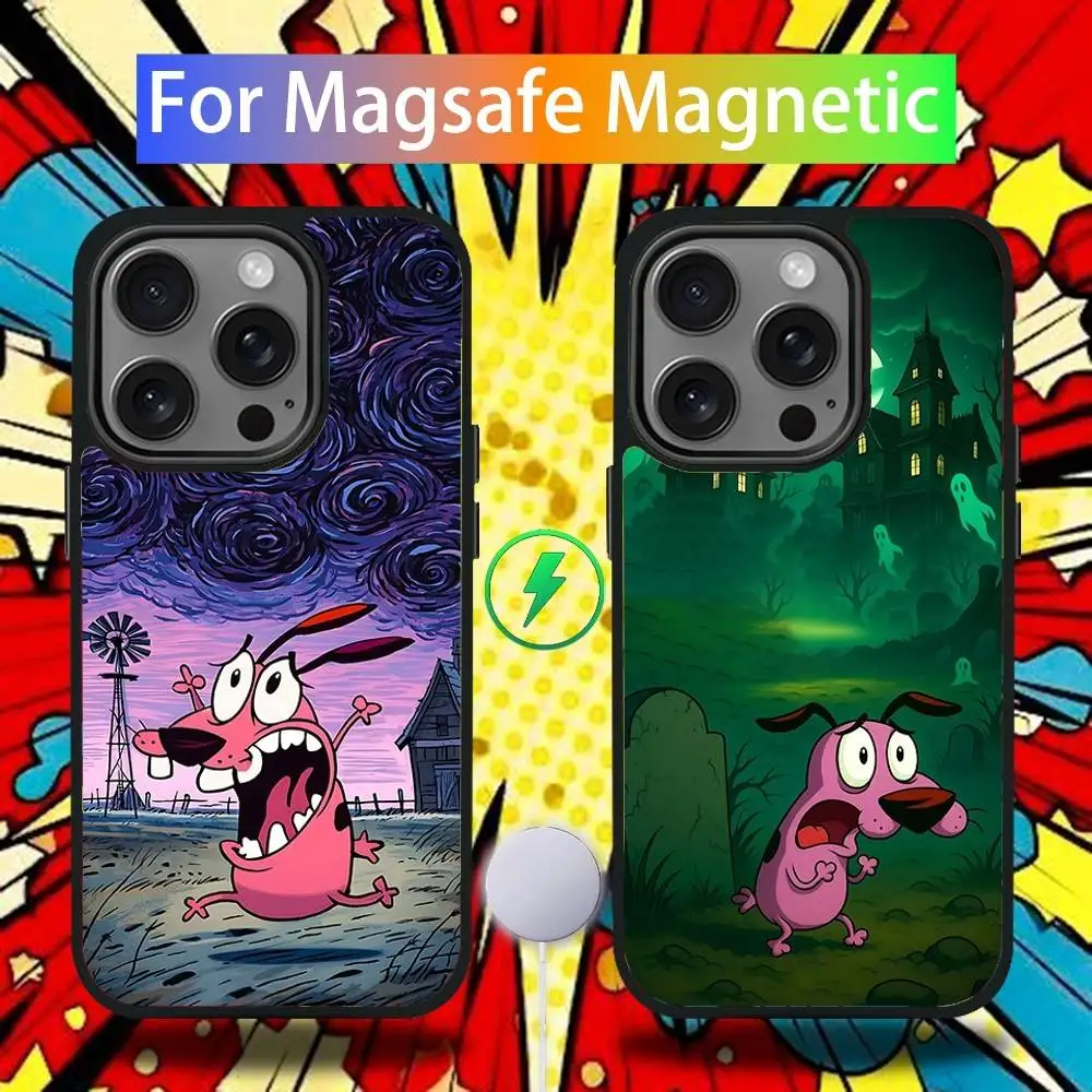 

C-Courage C-Cowardly Dog Phone Case For iPhone 17,16,15,14,13,12,11,Pro,Max,Plus,Mini,SE4,E Magnetic Magsafe Wireless Charging