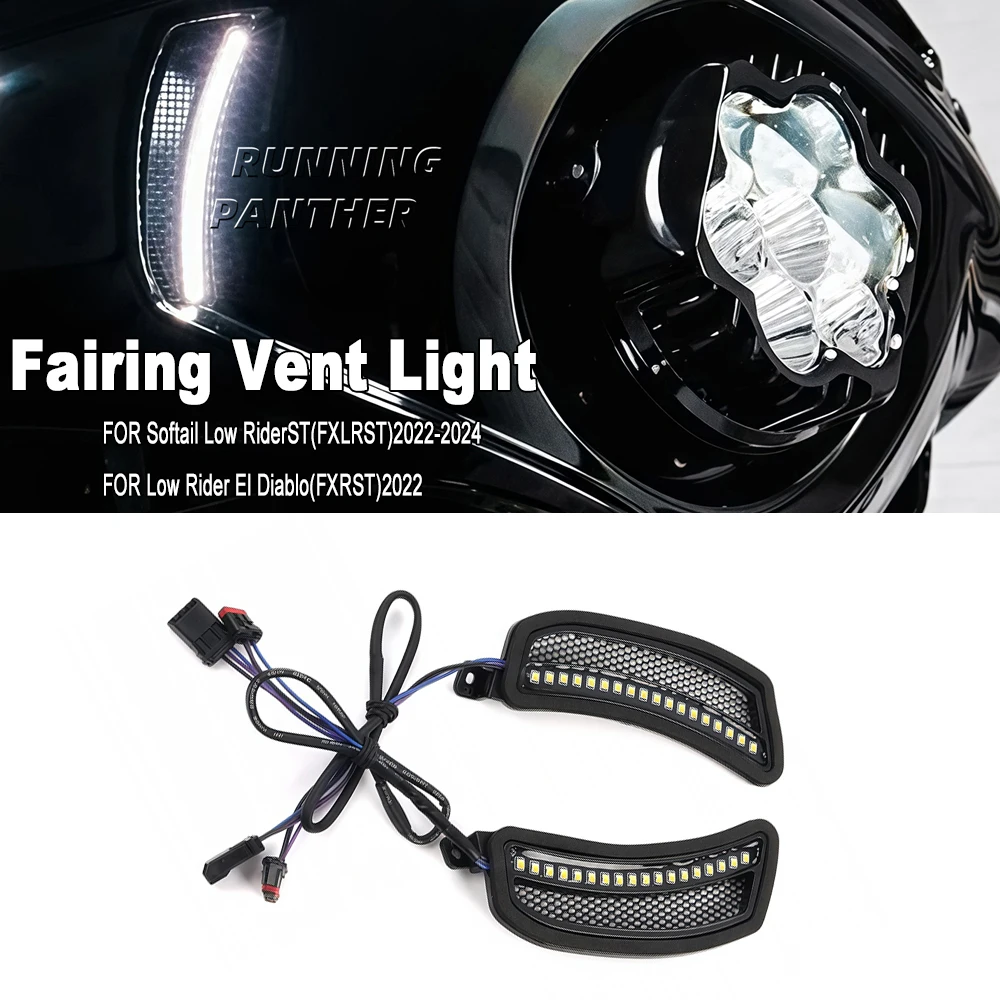 Nuevo accesorio para motocicleta, luces LED de ventilación de carenado para Harley Softail Low Rider ST FXLRST Low Rider El Diablo FXRST 2022-2024