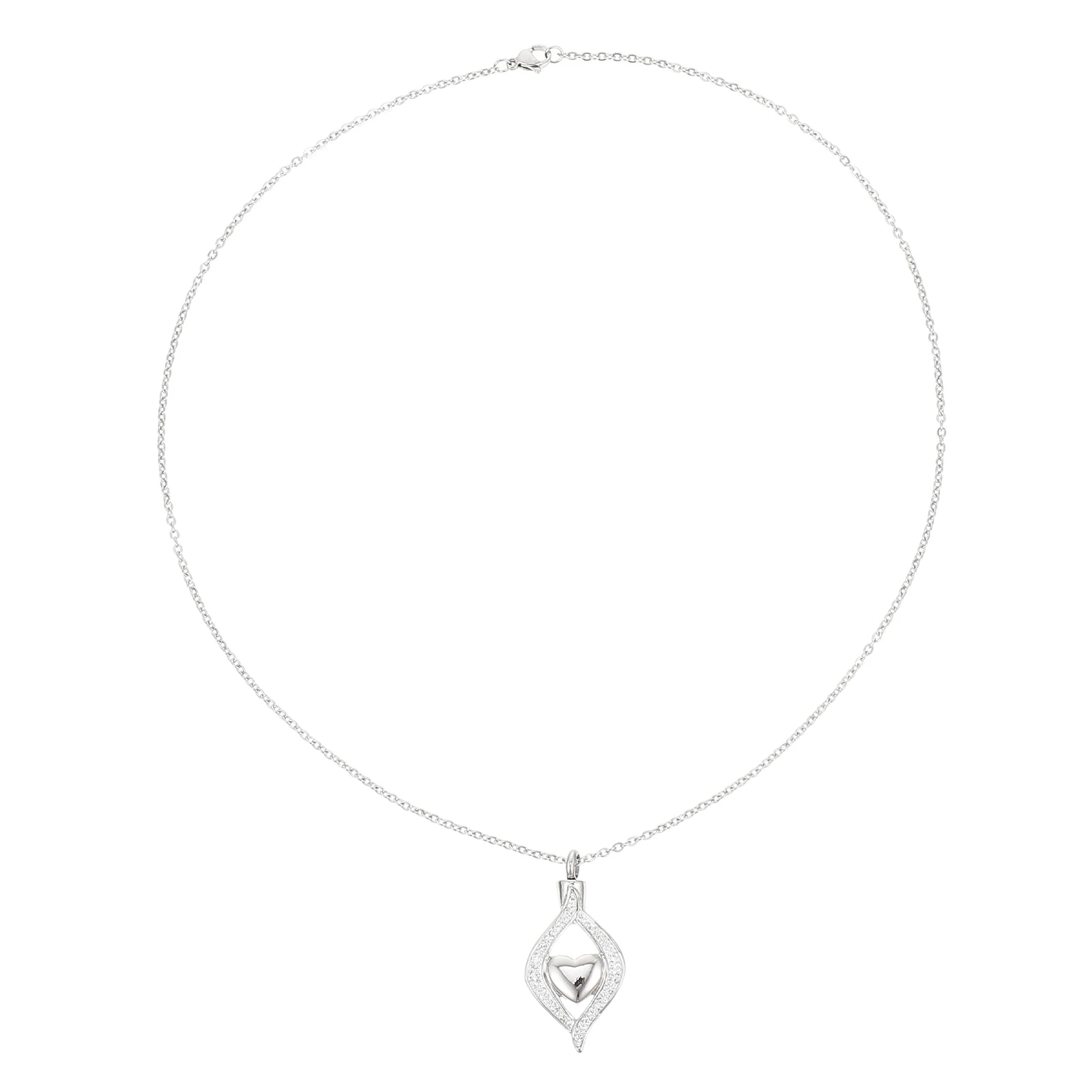 

Perfume Bottle Necklace Stainless Steel Cremation Jewelry Ashes Heart Urn Pendant Women Necklace Meaningful Gift Sturdy Durable