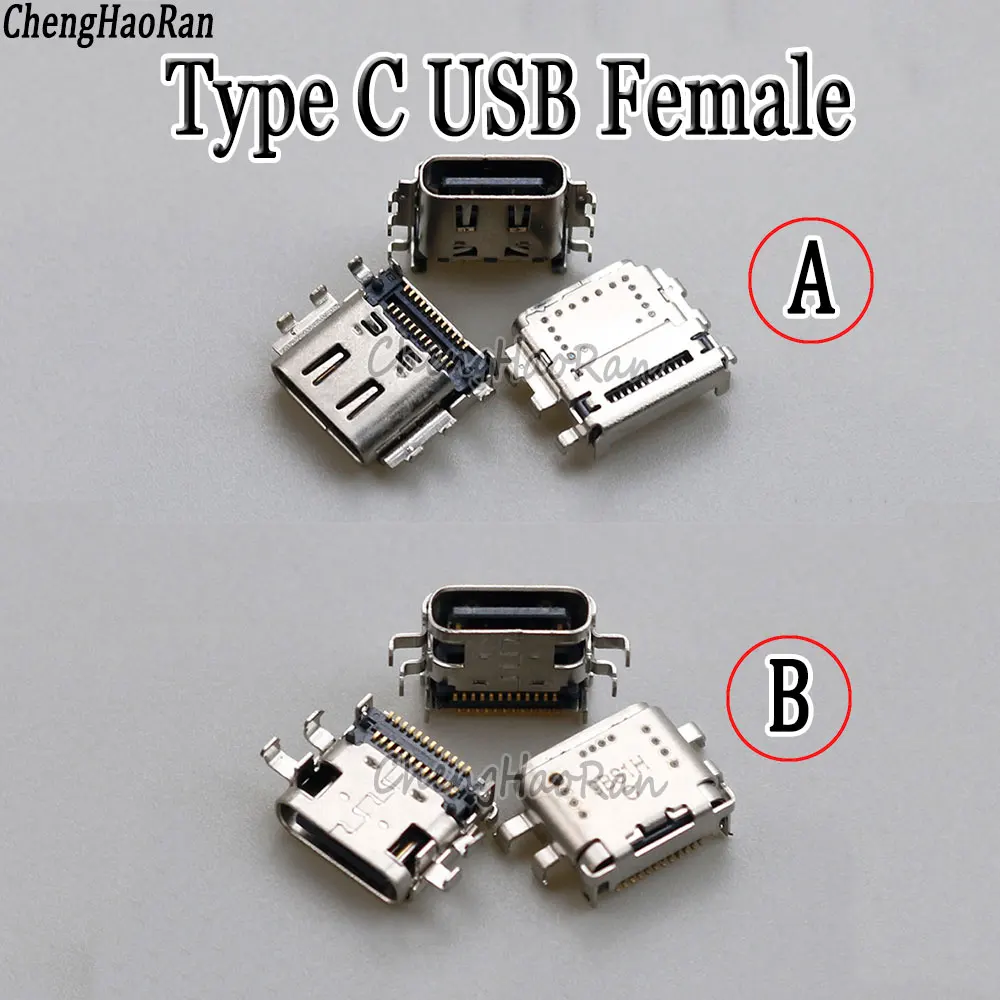 1 Piece Type-C USB 3.1 Interface 24 Pin Female SMD Type-C USB Power Charging Tail Plug for Laptop Charge Socket Connector