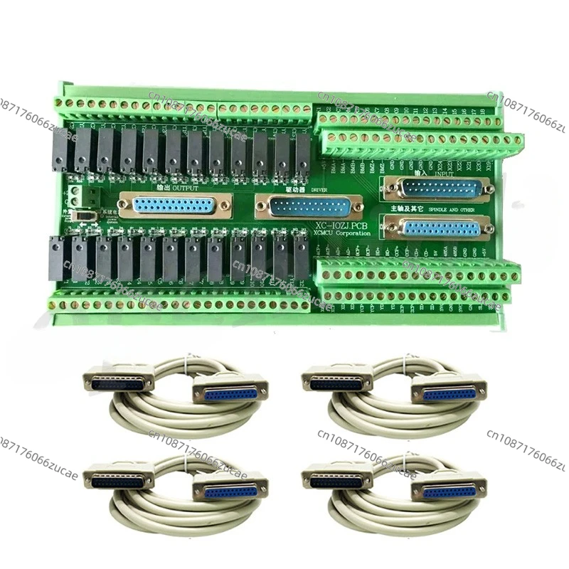 Io Board Integrated Adapter Board with 4pcs Db25 Parallel Port Cable for Xc609 Xc709 Xc809 Series G Code Controller