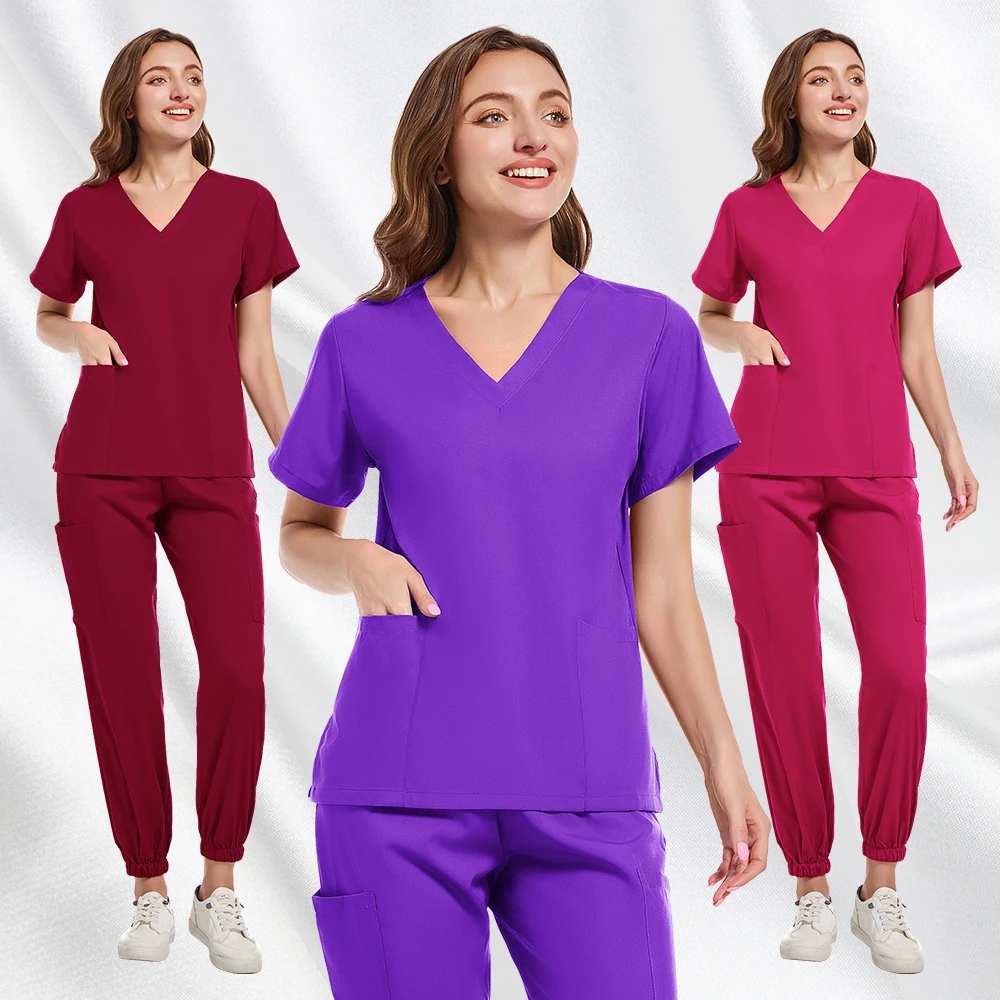 New Medical Clothing Operating Room Nursing  Nurse  Dental Work Clothes Beauty Salon Set Top Pants Products