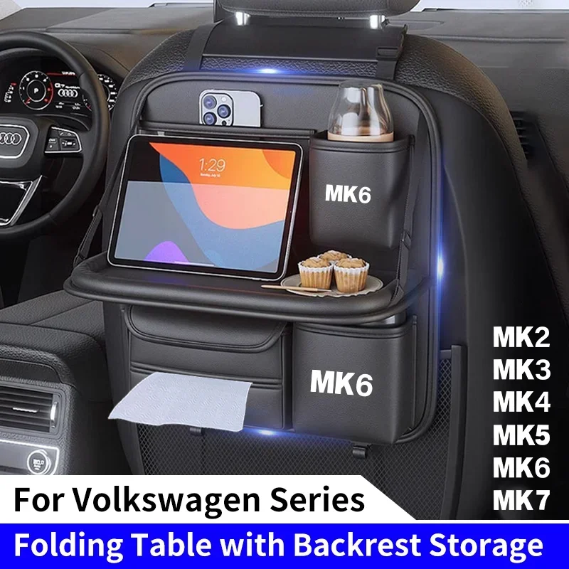 

Органайзер на спинку автомобильного сиденья со складным настольным подносом, сумка для хранения спинки сиденья для Volkswagen VW GOLF MK2 MK3 MK4 MK5 MK6 MK7 holde