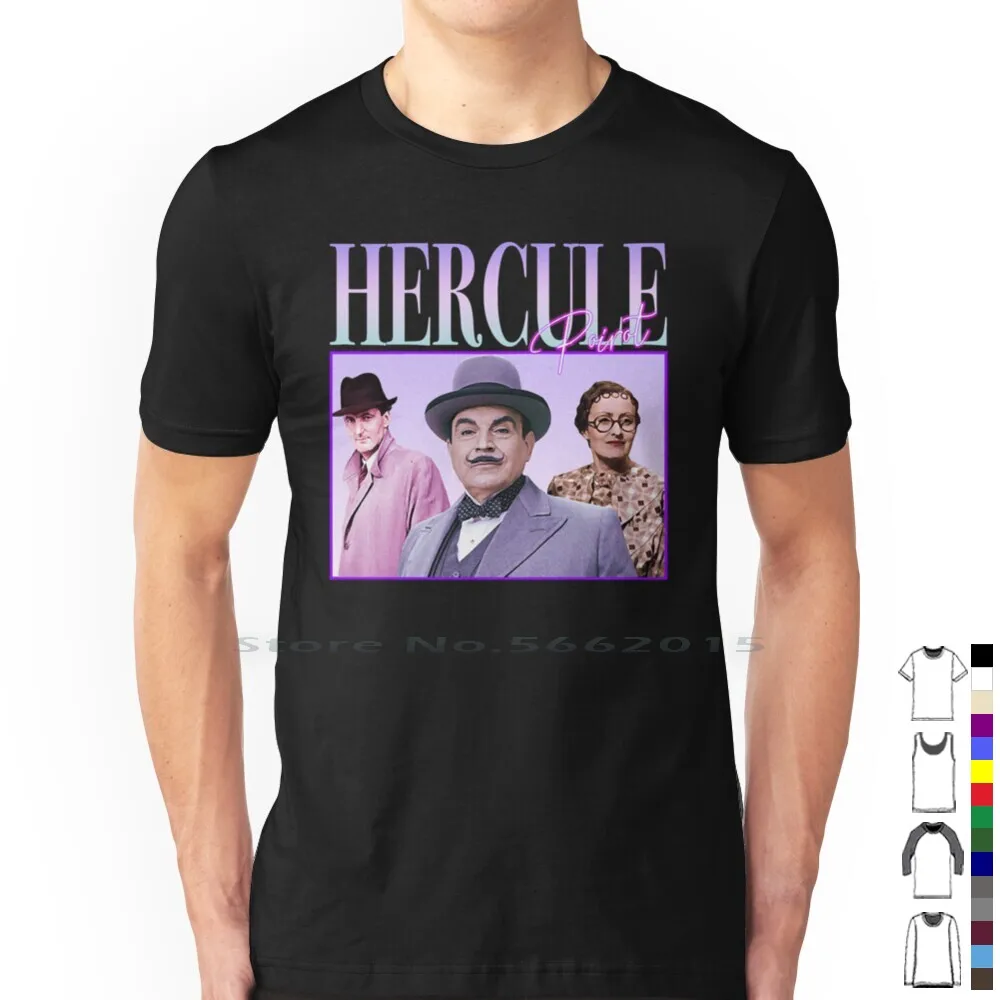 90's Retro Style Hercule Poirot T Shirt 100% Cotton Felicity Lemon Captain Hastings Agatha Christie 90s Retro 90 Style 80s Tv