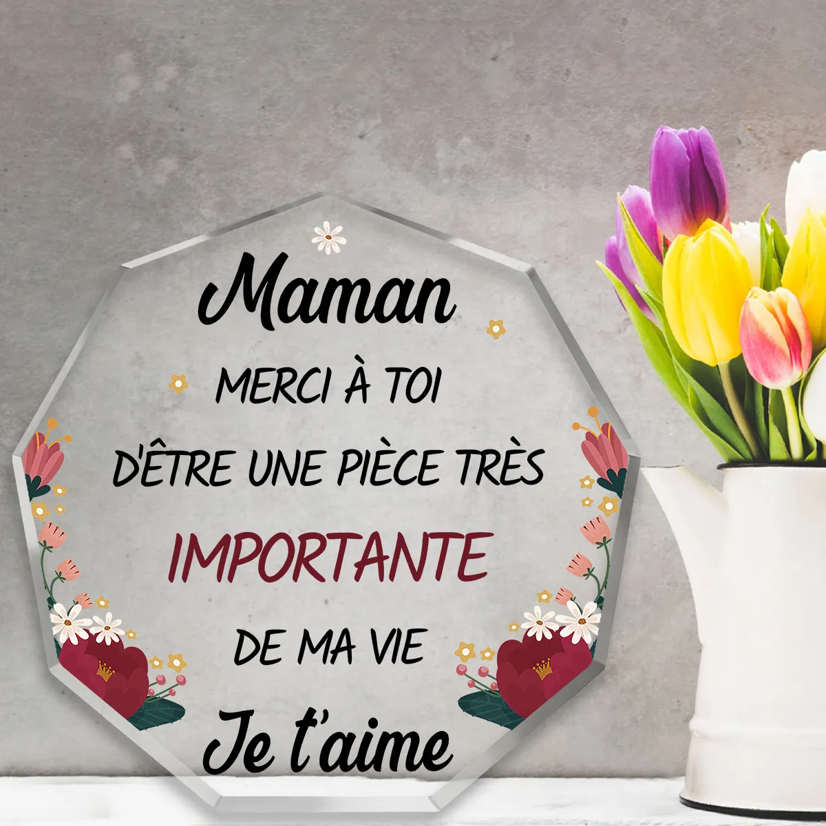 1pc Acrylic Mother's Appreciation Plaque - Versatile Celebration Gift for Mom - Engraved with Heartfelt Message