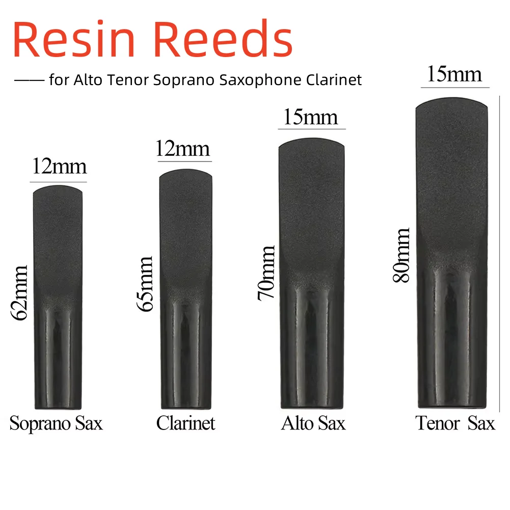 

Saxophone Reeds Accessories Black For Alto Tenor Soprano Clarinet Instrument Parts Plastic Resin Sax Reeds Spare