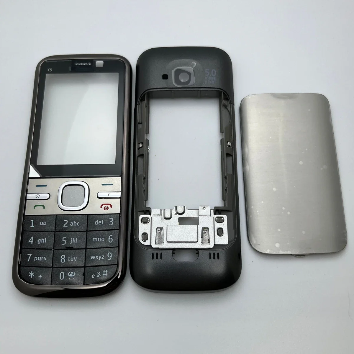 For Nokia C5 C5-00 Full Housing Cover Case With English Or Arabic Keypad Front Middle Frame Back cover Battery Cover