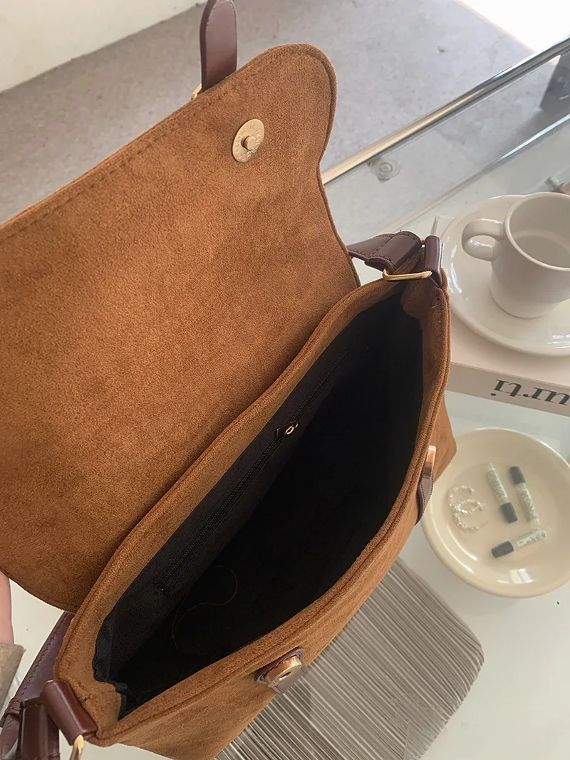 CGCBAG Vintage Lage Capacity Women Messenger Bag High Quality Nubuck Suede Female Tote Bag Fashion Designer Luxury Shoulder Bag