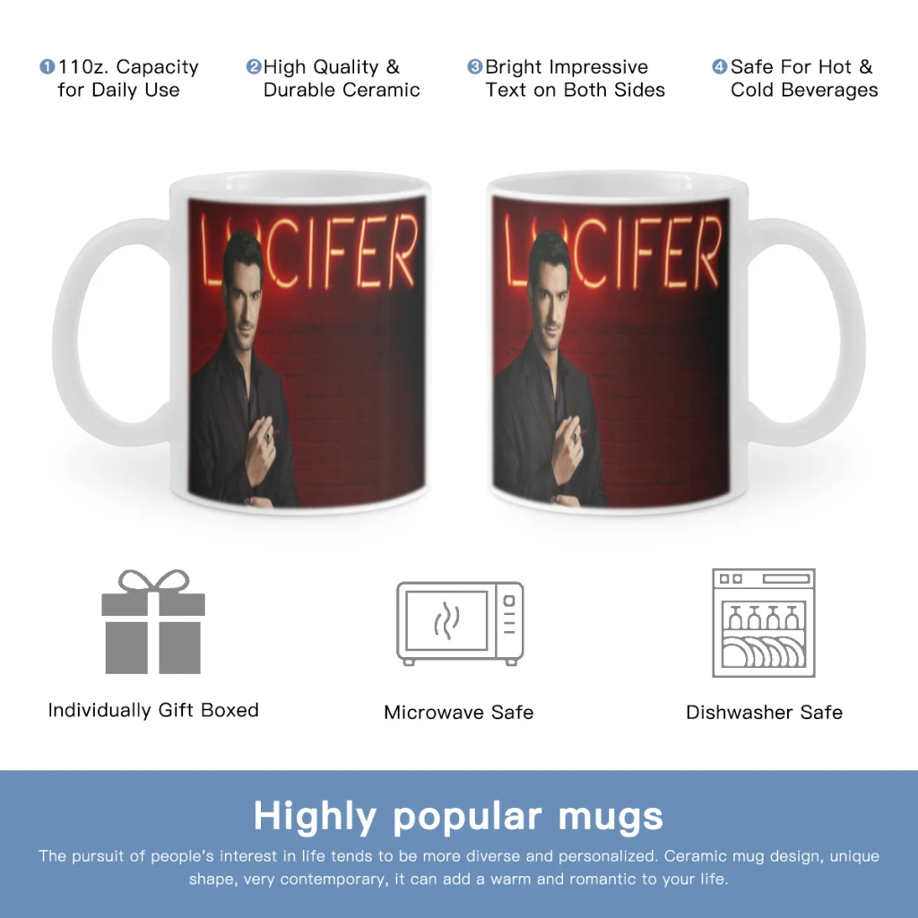 

Lucifer Morningstar Crime Tom Ellis Free shipping Ceramic Mug Cute Coffee Tea Milk Stave Mugs And Cups with Handle Novelty Gifts