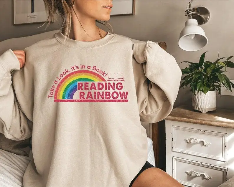 

Reading Rainbow Sweatshirt, Teacher Appreciation Gift, School Shirt, Book Lover Gift, Teacher Shirt, For Men, For Woman