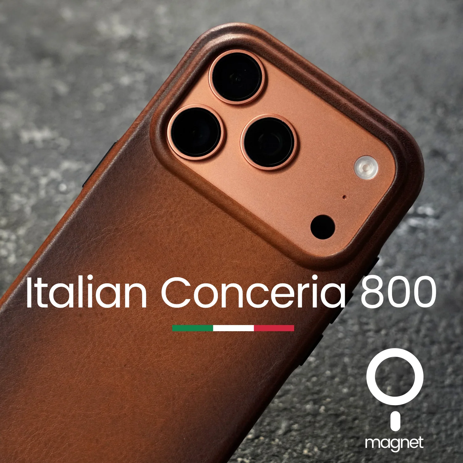 

Handmade Italian Genuine Leather Case for iPhone 17 16 15 Pro Max Magnetic Luxury Business Retro Cow Phone Cover