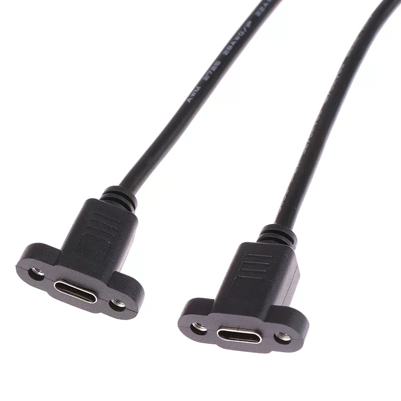/&/USB 3.1 Male Connector To Type-c USB 3.1 Female Extension Cable 17mm With screws Panel Mount Hole 0.3m Micro Type