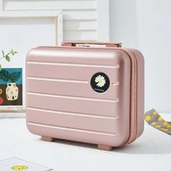 16 inch Large Capacity Hand Suitcase Hard Shell Cosmetic Case with Zipper Portable Handle Makeup Travel Organizer Case for Women