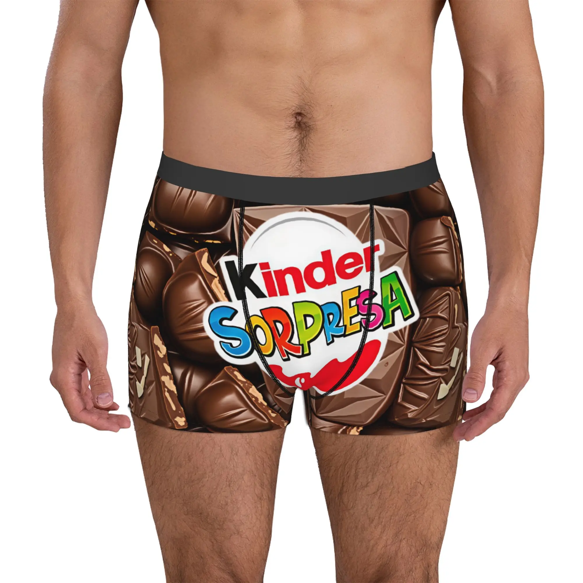 K-Kinder B-Bueno Calzoncillos tipo bóxer de chocolate para hombre, ropa interior novedosa