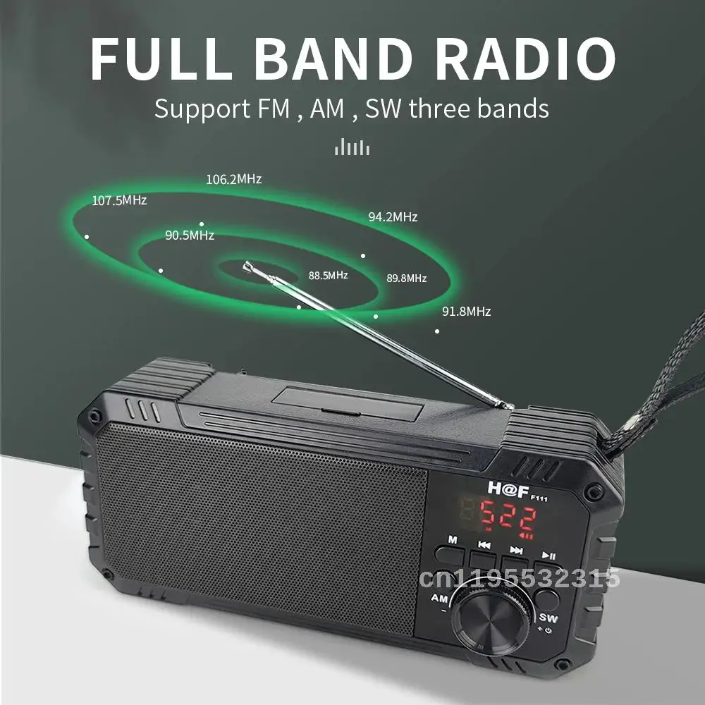 

Portable FM radio outdoor column bass powerful wireless speaker supports TF/AUX/USB wireless Bluetooth BT5.0 mobile phone