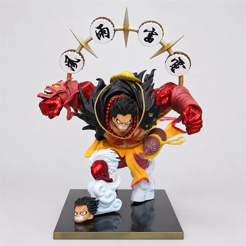 One Piece Kabuki Tenshiro Luffy Vierter Gang Strohhut-Luffy mit austauschbarer Gesichtsmaske, Actionfigur-Modell, in Box, zum Ausstellen