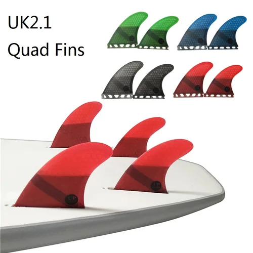 Aletas de tabla de Surf UK2.1 Quad FINS UPSURF FUTURE, aleta lateral, diseño de panal de carbono, Base de pestañas individuales, aletas de Surf, 4 Uds. Quilhas