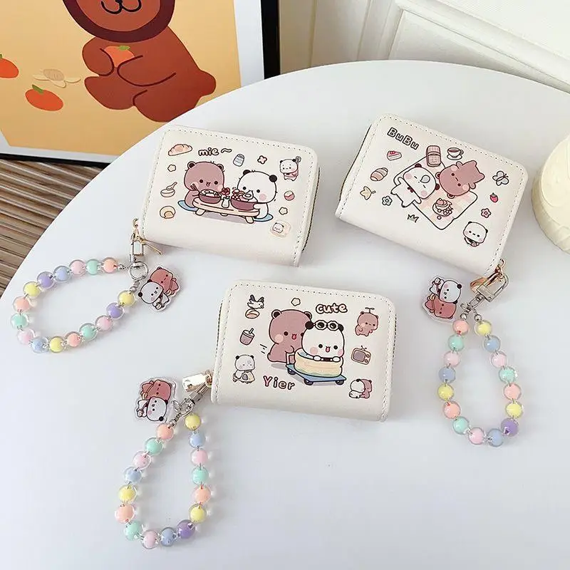

2025 New Original Bubu And Yier Cartoon Coin Purse Cute Panda Bubu And Dudu Kawaii Ins Wallet Storage Bag Girls' Holiday Gifts