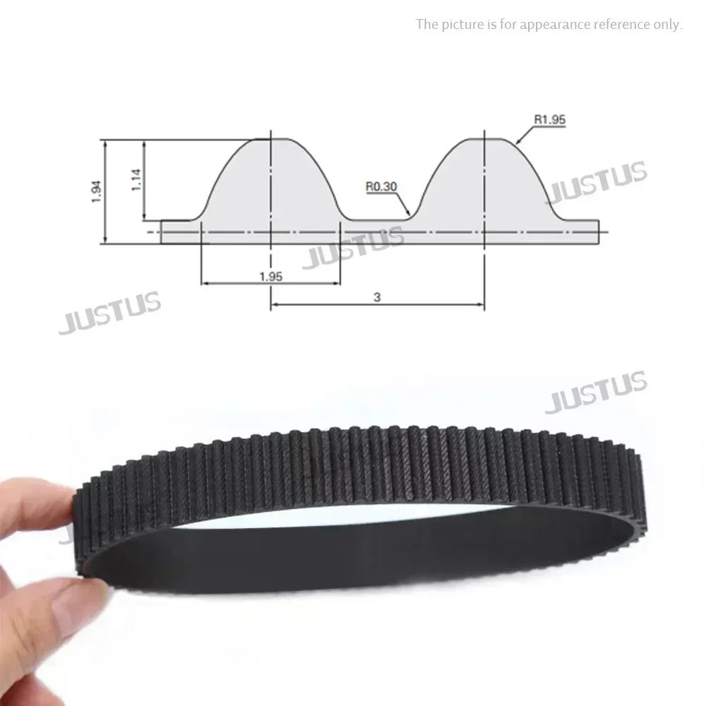 HTD 3M متزامن مؤقت اشتعال طول 159/162/165/168/171/174/177/180/183/186/189/192 مللي متر-297/300 مللي متر للعرض 18 مللي متر المطاط مغلق #5