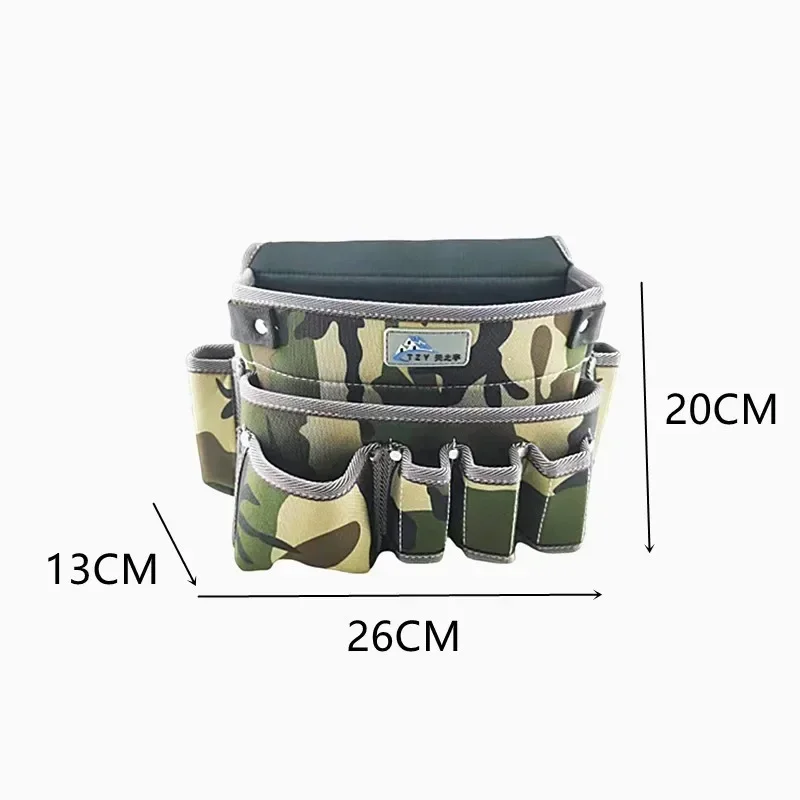 Camouflage Wear-resistant Oxford Cloth Tool Bag Multifunction Repair Hardware Electrician Waist Bag Portable Storage Toolbag