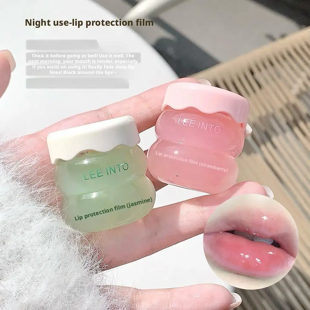 Strawberry &Jasmine Hydrating Lip Mask and Lip Oil Set Light Moisturizing Anti Dry Exfoliating Soothing Tender Lips Lip Care Set
