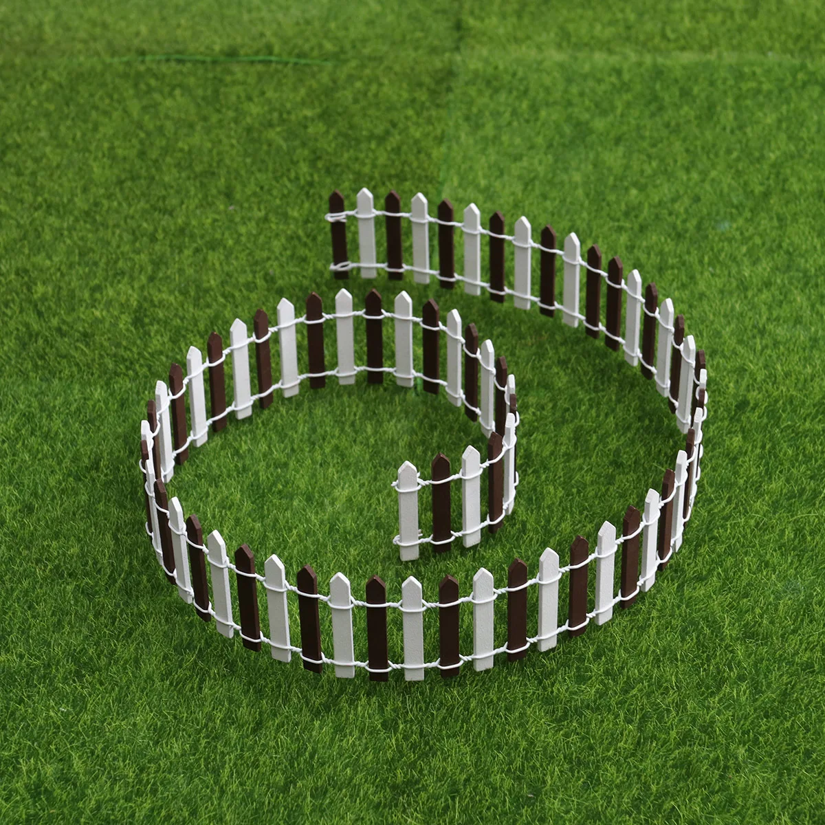 Mini valla de troncos de madera, decoración de jardín artesanal para jardín de hadas, árbol de Navidad, micropaisaje, Mini casa, bonsái, café blanco