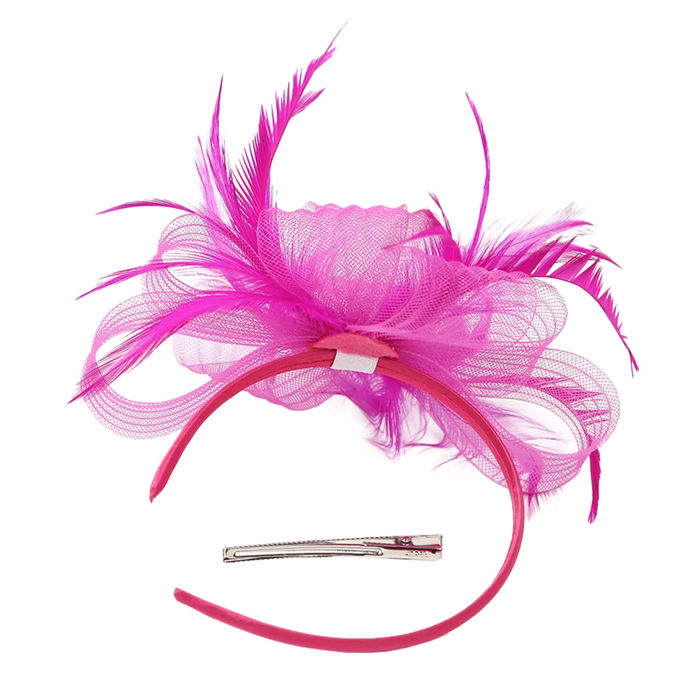 Mesh Tea Party Hut Stirnbänder Kopfbedeckung Fascinator Hüte für Frauen Seide Miss Kleid