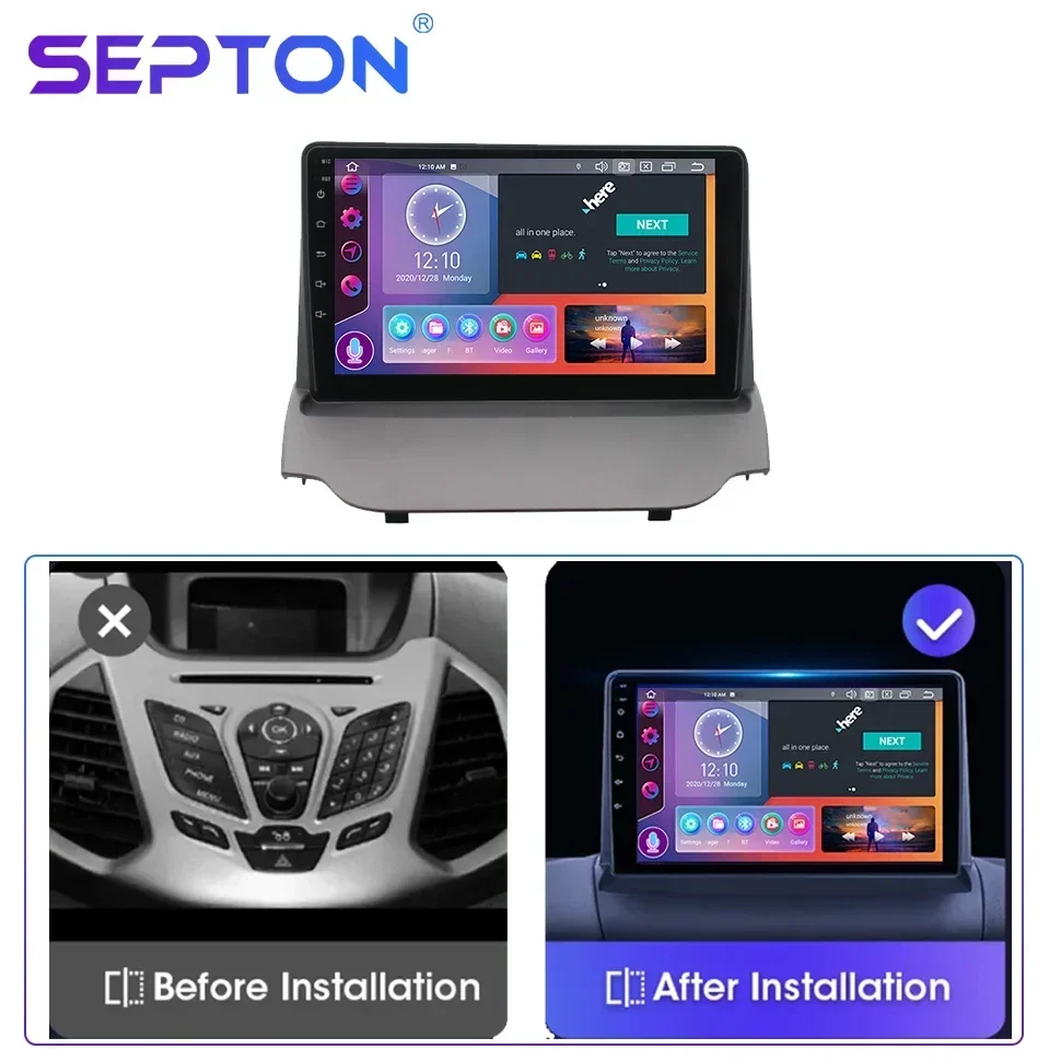 SEPTON Android 12 Car Radio For Ford Ecosport 2013 2014 2015 2016 2017 Multimedia Video Player Navi GPS CarPlay Head Unit 4G Net