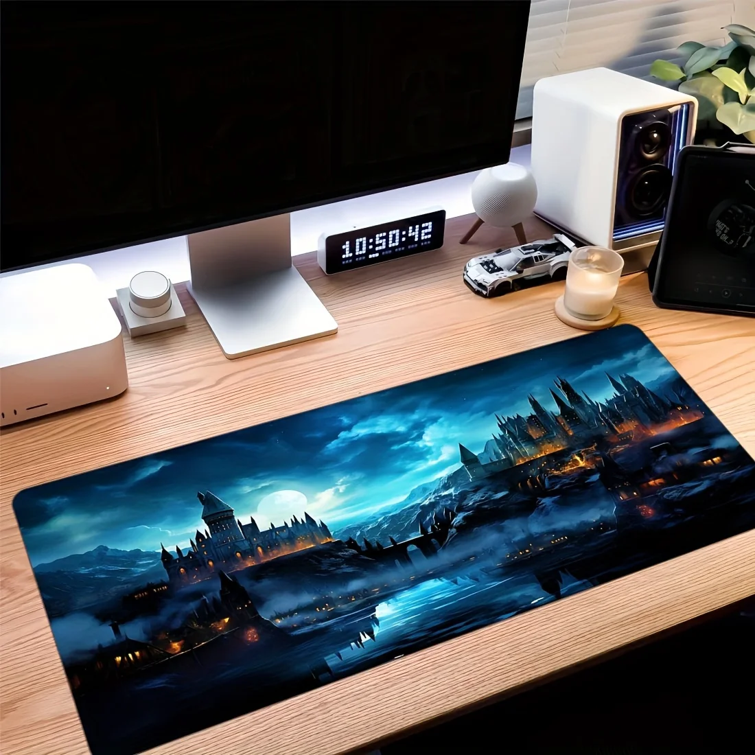 Super large Gaming Mouse Pad table mat Castle Scenery Durable natural rubber base Office gaming gift gamers desktop accessories