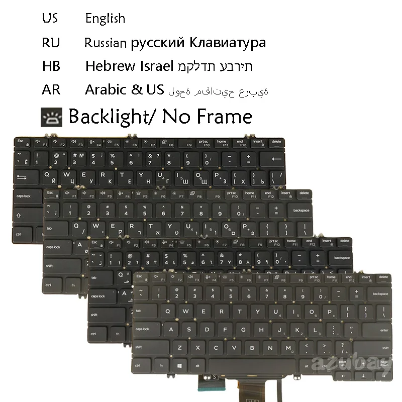 US Russian Hebrew Arabic Laptop Keyboard for DELL 03PCWD PK132EQ2B03 02G03V PK132EQ2B02 02TR2K 02RDRV PK132EQ2B00 PK132EQ1B01