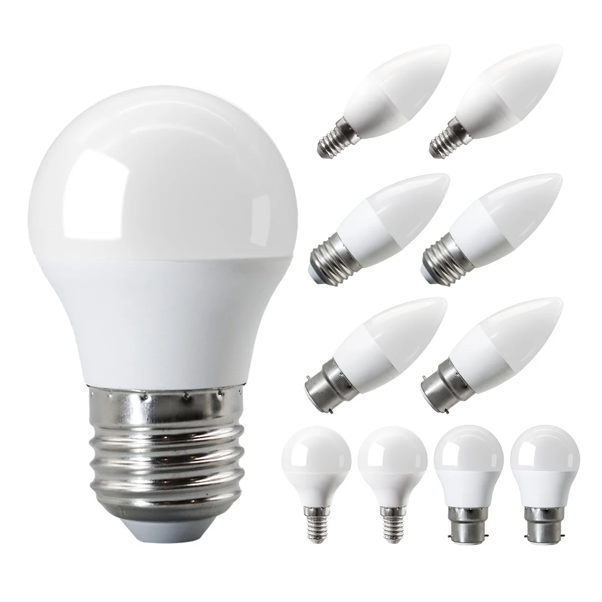 

4PCS/lot Ra80+ Energy Saving E14 E27 B22 LED Candle Bulb Lamps Lamp Warm Cool Lighting for Home Livingroom Foyer Lampe Led