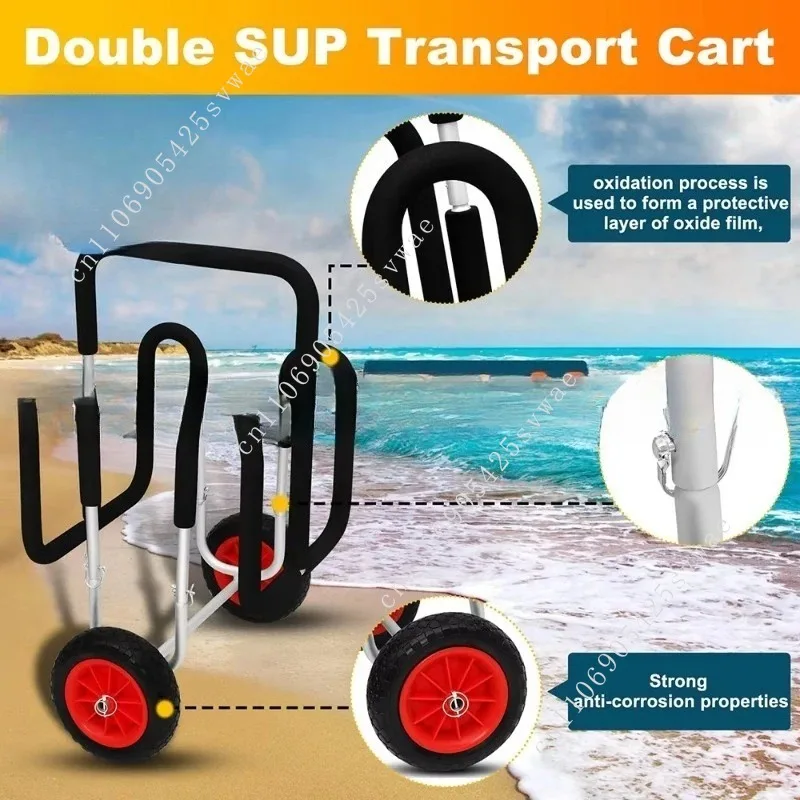 عربة ركوب الأمواج عالية الجودة للبيع ، عربة SUP مزدوجة عربة نقل لوح التزلج ، عربة عربة ركوب الأمواج من الألومنيوم #4