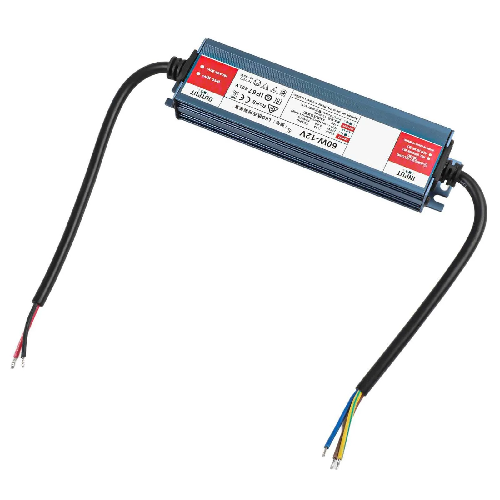 60W Transformer Waterproof Power Supply Outdoor Lighting Solutions Over 80 Efficiency Dust-proof Design High Voltage Resistance