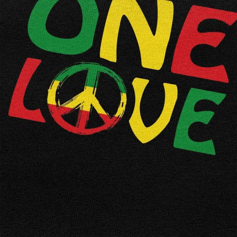 Custom ONE LOVE With Peace Symbol T Shirt for Men Tshirt Casual Tees Jamaican Reggae T-shirt Clothing view 4