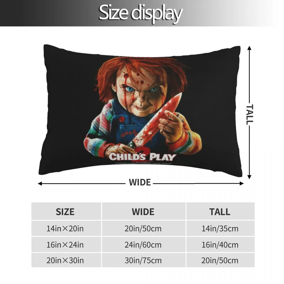 Good Guys Child's Play Chucky Rectangle Pillowcase Cushion Cover Decor Bedroom Bed Home Comfort Throw Pillow