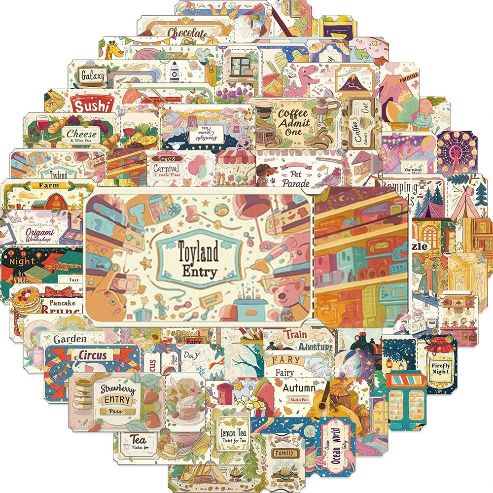 

10/30/50pcs Dream Ticket Cartoon Stickers Creative Graffiti Decals for Skateboard Laptop Notebook Bike Cool Kid DIY Sticker Toy