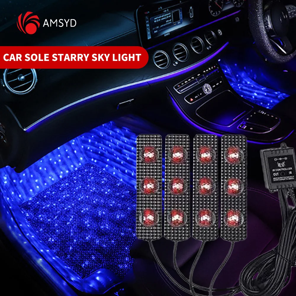 Car Interior RGB LED Strip Light Styling Decoration Atmosphere Lamps Accessories Foot Light Music