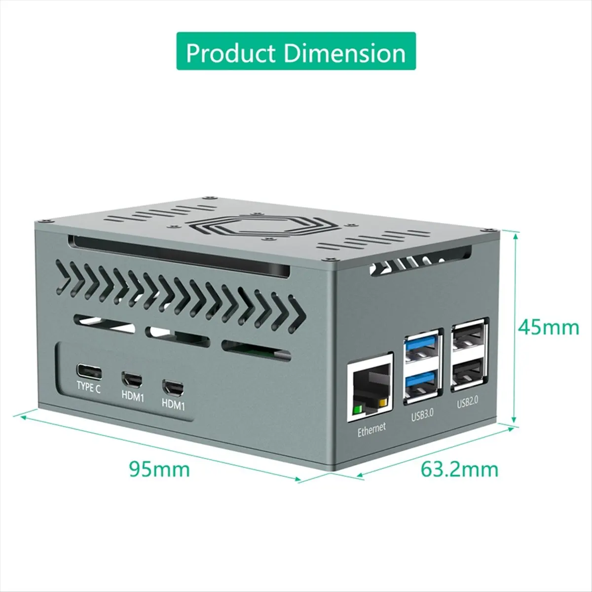 Aluminum Case for 5, with 4010 PWM Fan and Copper Heatsinks , Support X1000/X1001/X1003/N04/N05