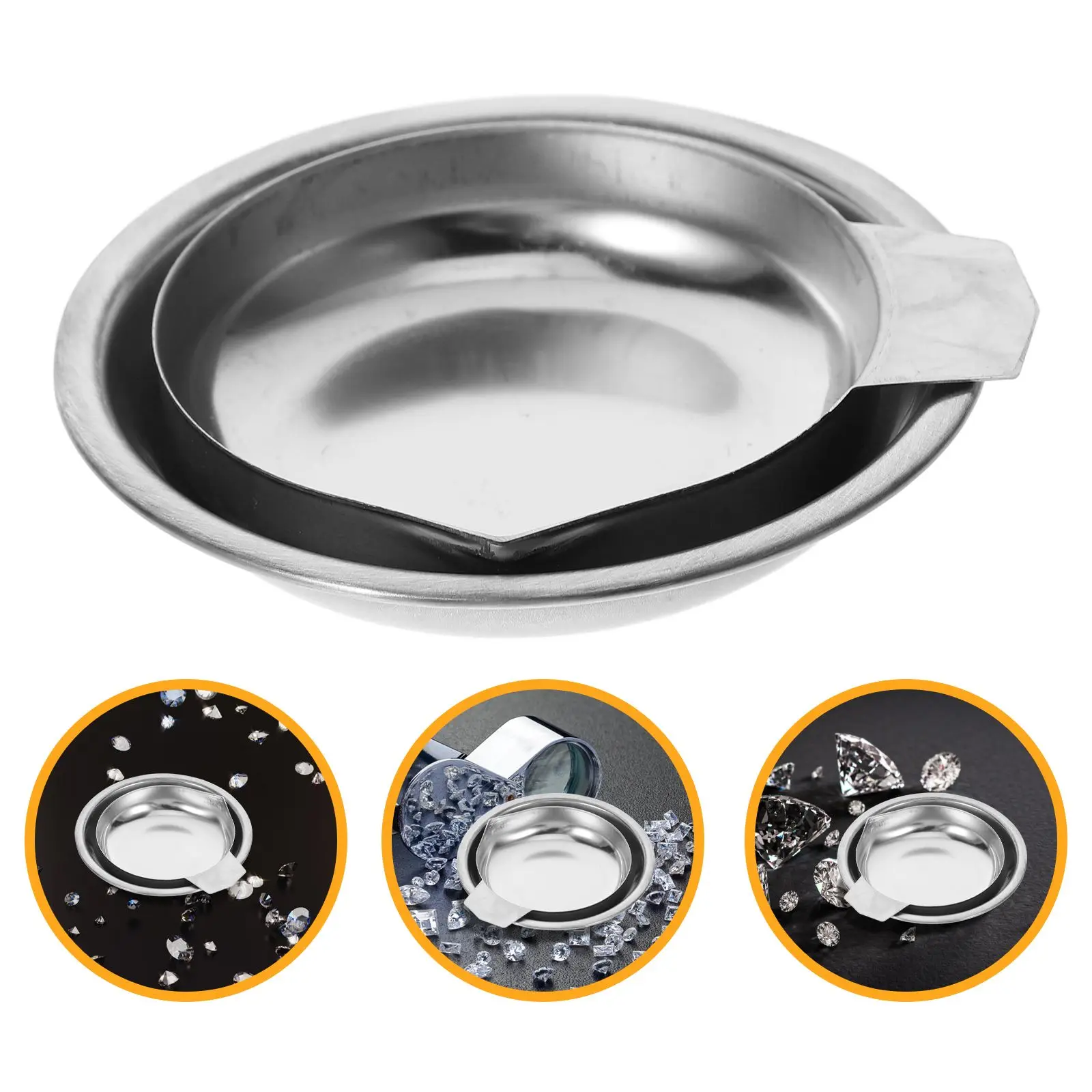 2Pcs Stainless Steel Weighing Pan Electronic Scale Tray Measuring Bowl Jewelry Tool Precise Weighting Solution