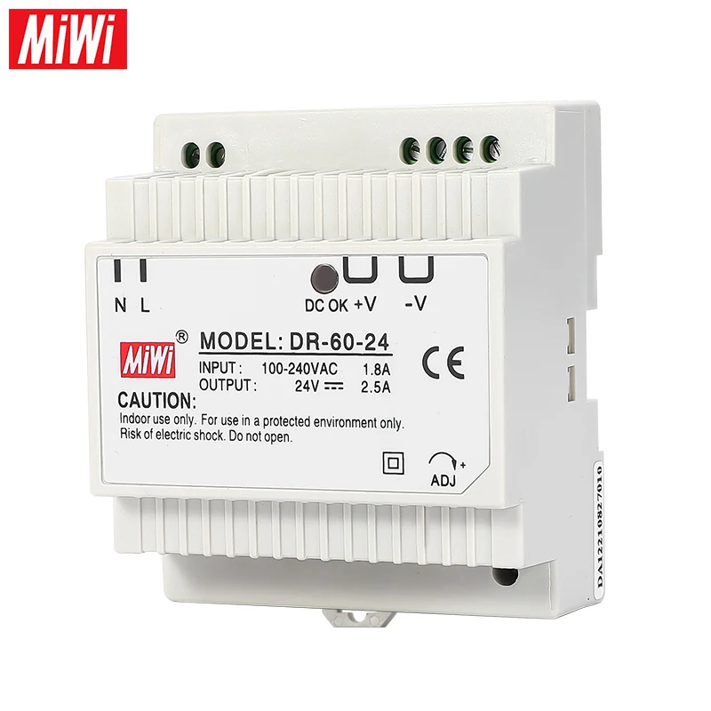 High Quality DR-60-24 24v 60w 2.5A 2 Years Warrenty Din Rail AC DC Industrial Switching Power Supply