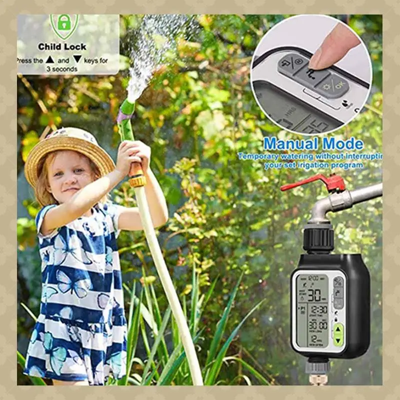 

AB45 Automatic IRRIG System Garden Water Timer With Rain Sensor 3 Timing Programs Waterproof Irrigation Controller