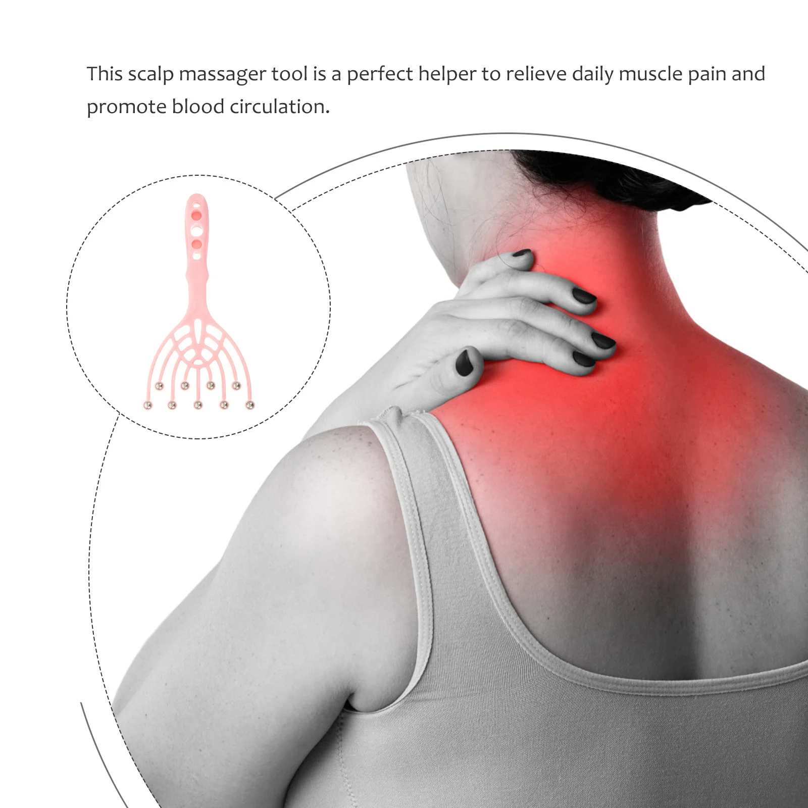 

Steel Ball Head Scalp Massager Claw for Long Thick Wet Or Dry Hair Massage and Relaxation Head Scalp Massager Hair Scratcher