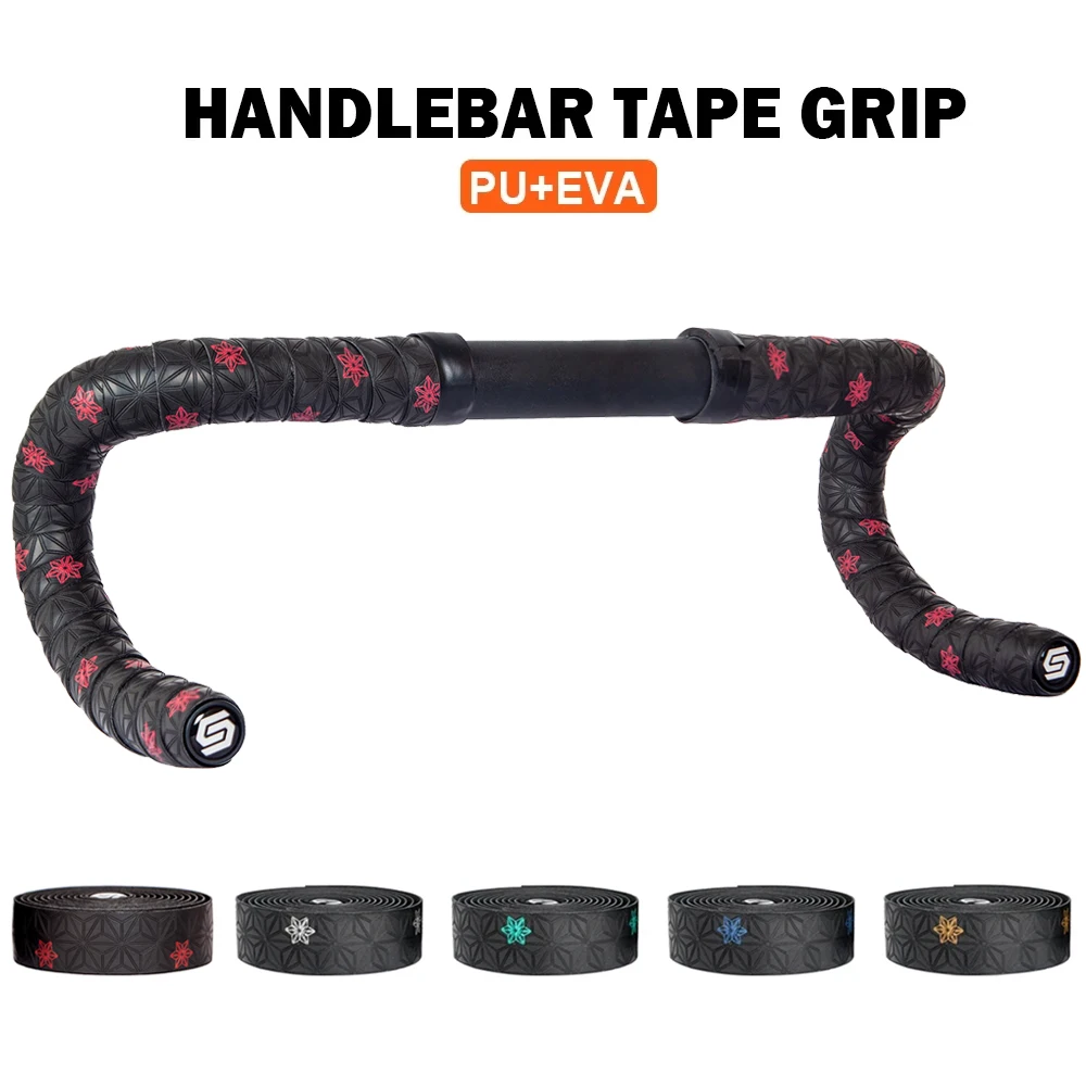 Road Bike Handlebar Tape Two-Colors Chrysanthemum Pattern Handlebar Tapes Non-slip and breathable Bar Tape Handlebar Accessories