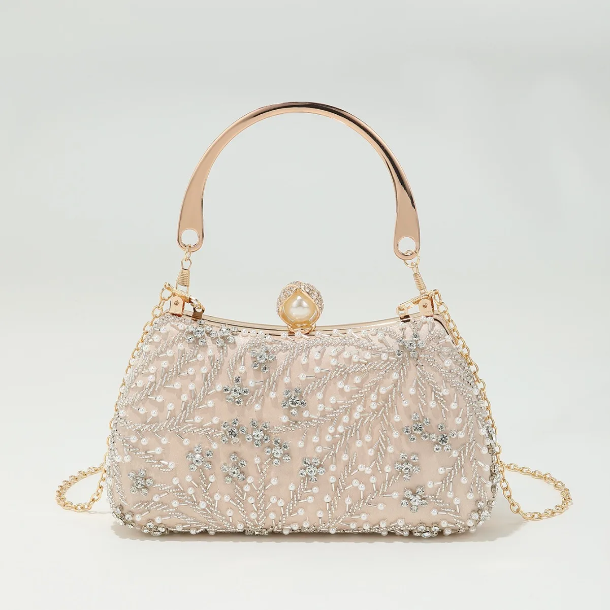 

Сумки для ужина со стразами и жемчугом, портативная свадебная сумка, роскошная женская сумка на плечо с цепочкой, клатч, женские вечерние сумки