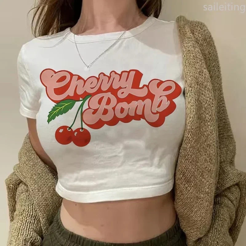 أعلى كورتو دي سيريزا y فستان دي لوس 90 camisetas غير رسمية camiseta gotica camiseta recortada de los anos 90 camisetas de