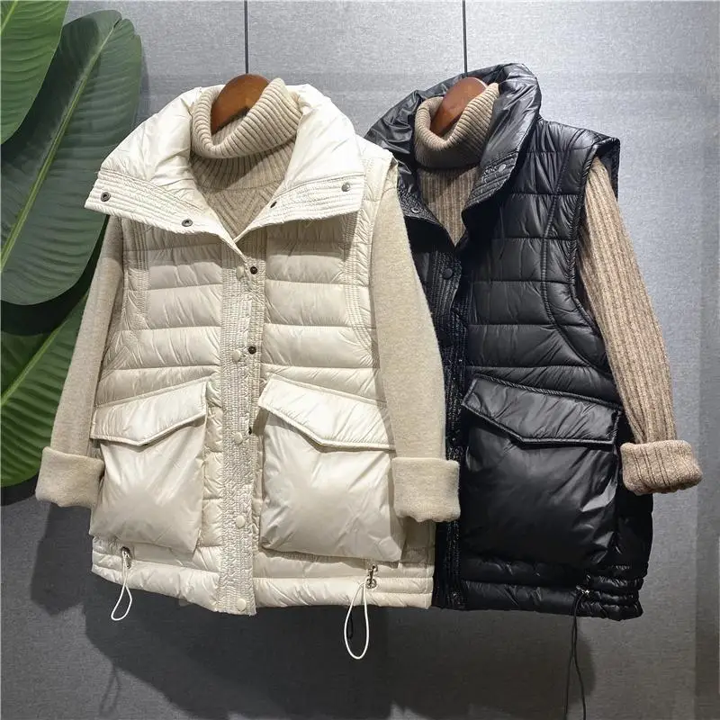 

Woman Jacket Vest Autumn Female Cotton Padded Ladies Short Sleeveless Waterproof Cotton-Padded Coat Outerwear s G658